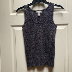 SML Sport Gray Silver Metallic Tank Top.